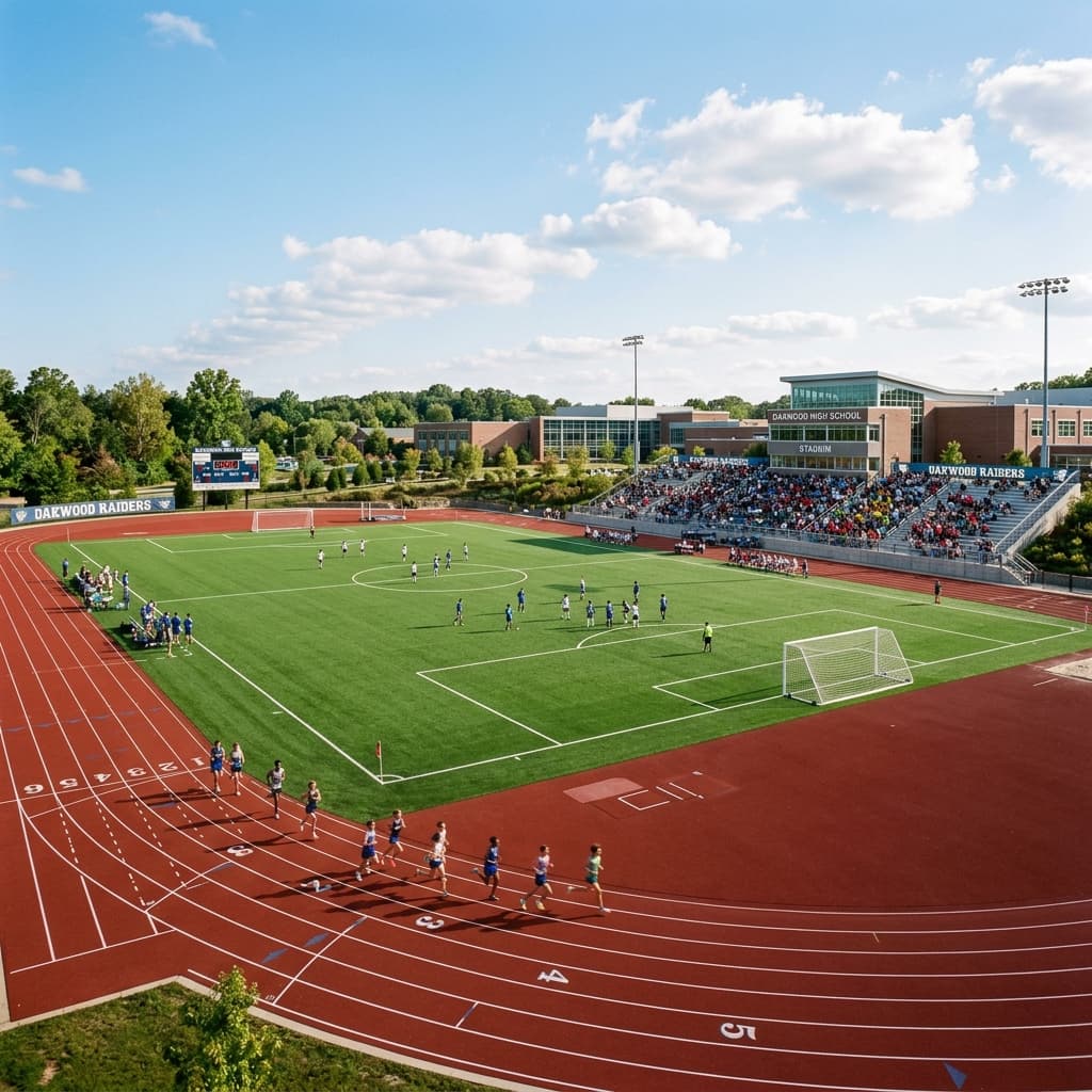 School sports turf field